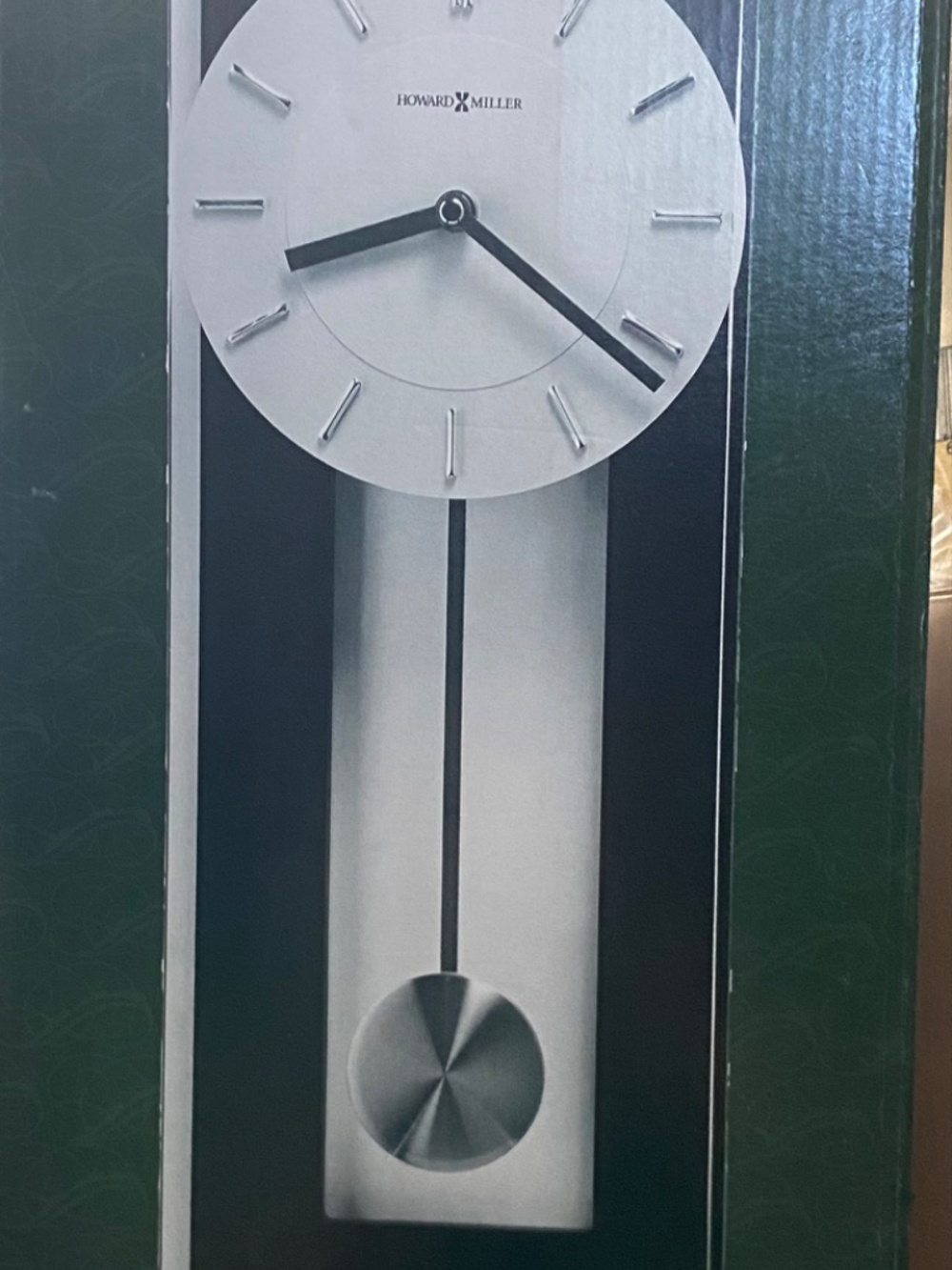 Howard Miller Modern Pendulum Wall Clock - Espresso & Chrome Finish